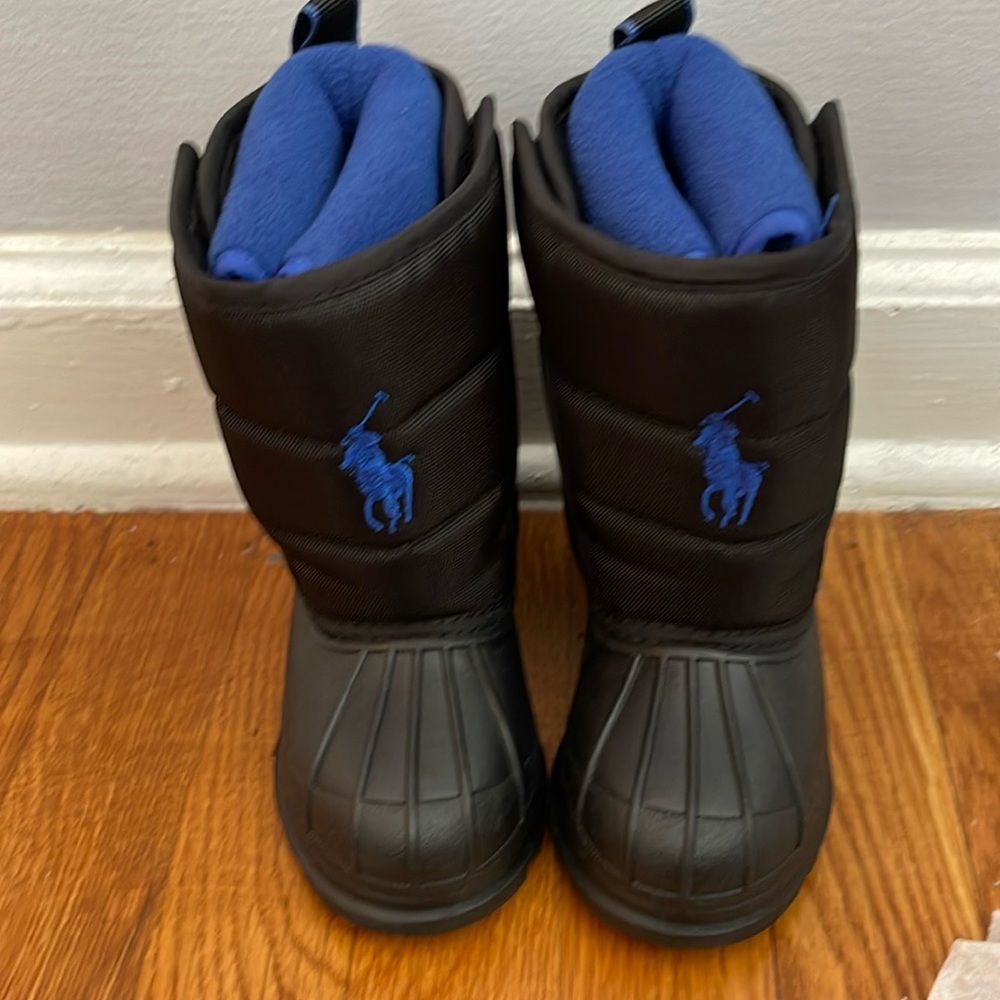 Polo by Ralph Lauren Toddler Black & Royal Winter Boots Size 7c NWT